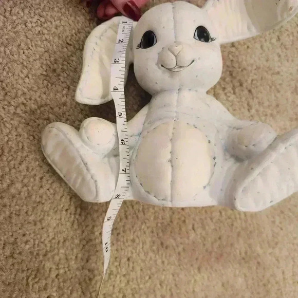 1986 Ceramic Handpainted Pastel Blue White Easter Bunny DECOR - Picture 8 of 9